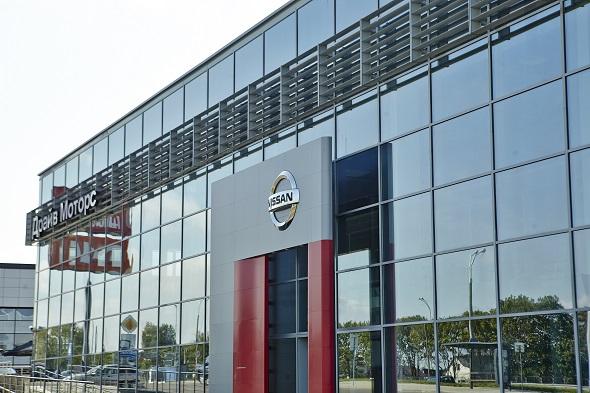 A new object of A-100 Development, Nissan auto sales center is ready for opening